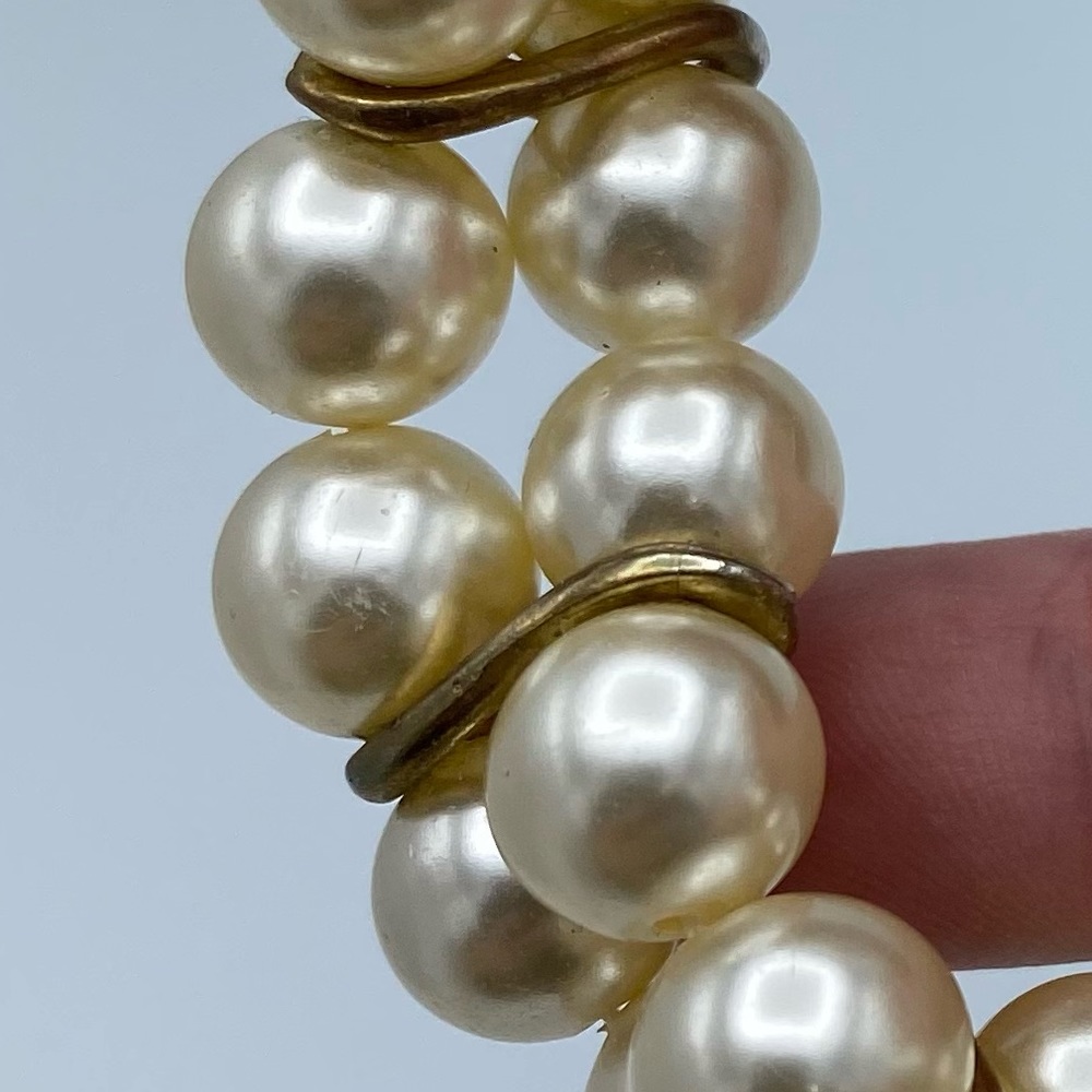 Champagne Faux Pearl Twisted Collar Necklace Vintage Inspired Necklace - Picture 10 of 10